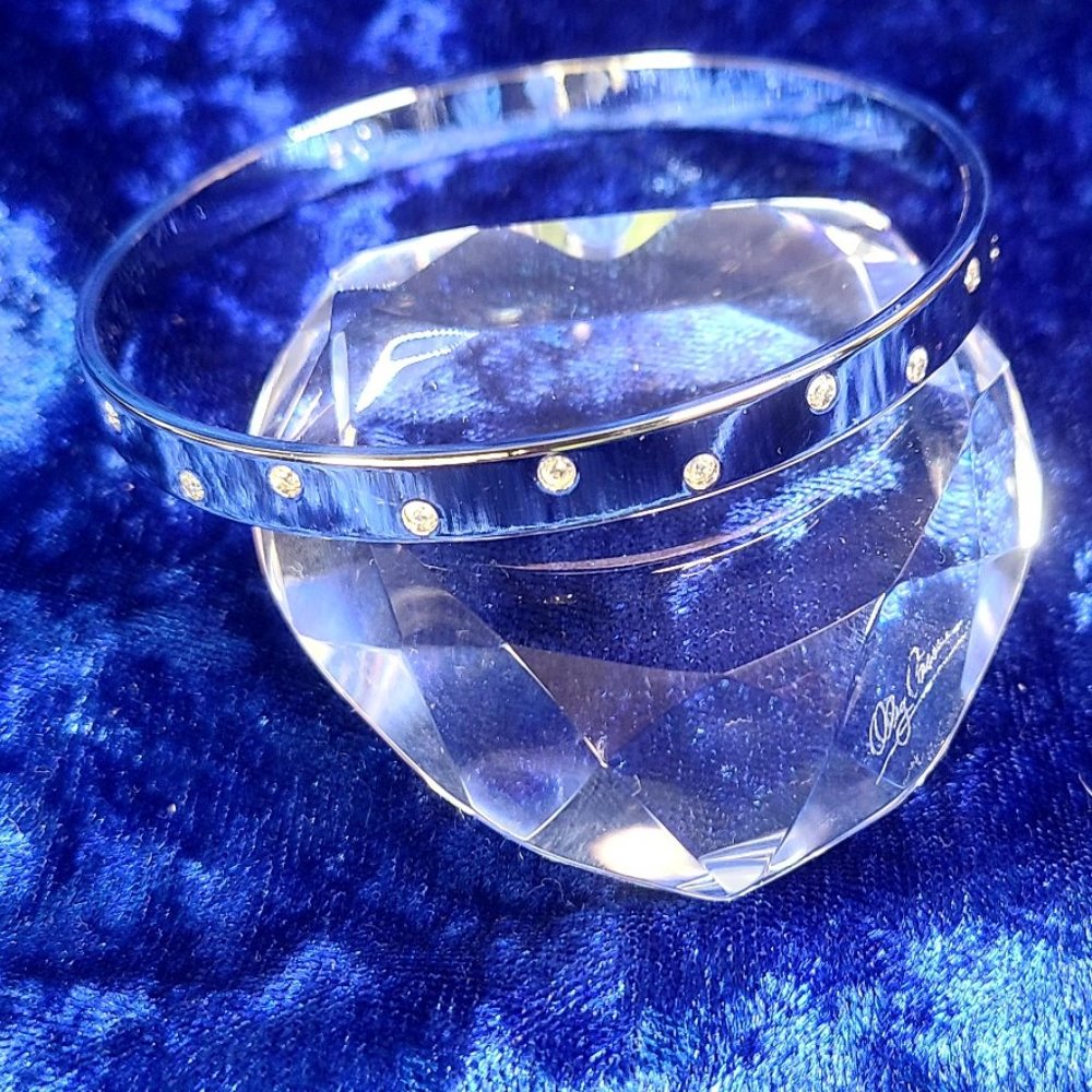 Swarovski crystal bangle in silver with stones